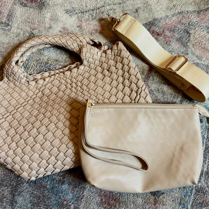 VEGAN LEATHER WOVEN BAG