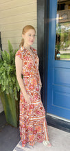 FALL PRINTED SATIN MAXI DRESS