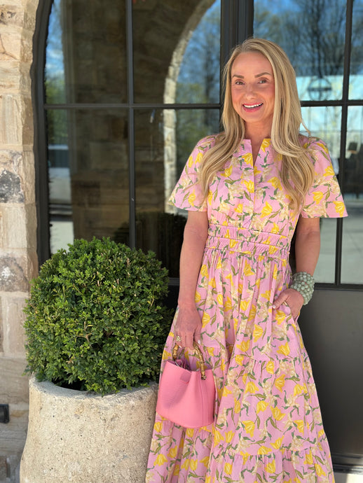 PINK & YELLOW FLORAL MAXI
