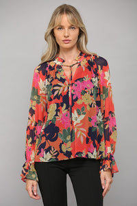 FLORAL RUFFLE BLOUSE