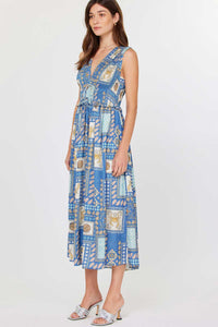 COASTAL TILE PRINT DRESS