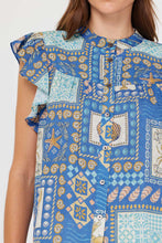 COASTAL TILE PRINT BLOUSE