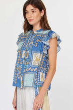 COASTAL TILE PRINT BLOUSE