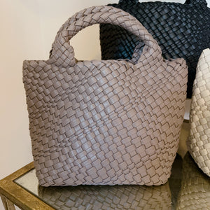 VEGAN LEATHER WOVEN BAG