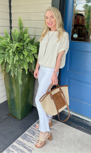 P.CILL LINEN ELASTIC WAIST TOP