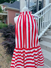RED & WHITE STRIPE HALTER MINI
