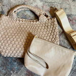 VEGAN LEATHER WOVEN BAG