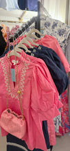 PINK EMBROIDERED PUFF SLEEVE BLOUSE