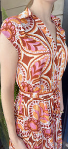 FALL PRINTED SATIN MAXI DRESS