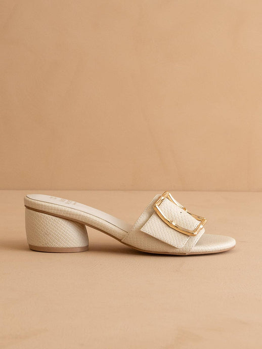 TUCSON BAMBOO BUCKLE SANDAL (IVORY)