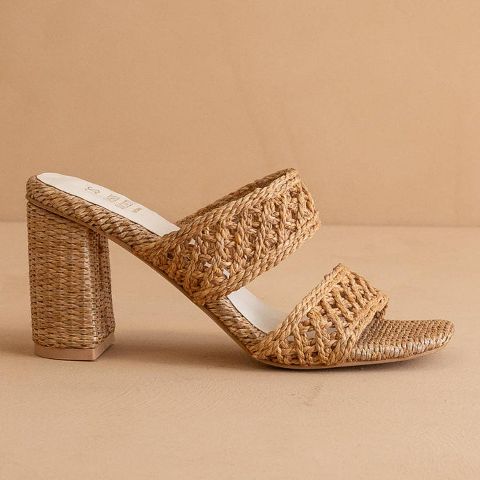BARBARA WOVEN STACKED HEEL