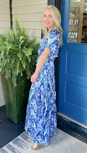 BLUES FLORAL PRINT MAXI DRESS