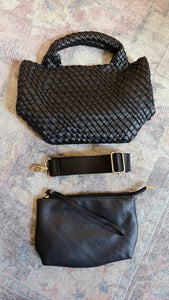 VEGAN LEATHER WOVEN BAG