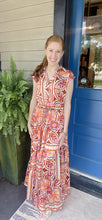 FALL PRINTED SATIN MAXI DRESS
