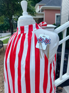 RED & WHITE STRIPE HALTER MINI