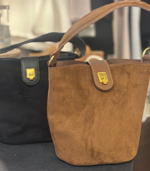 SUEDE TOP HANDLE BUCKET BAG (more colors)