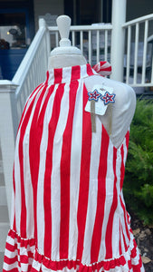 RED & WHITE STRIPE HALTER MINI