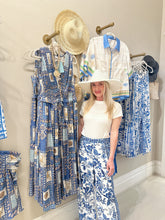 SALEMA BLUE & WHITE WIDE LEG PANTS