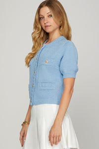 BUTTON KNIT LADY CARDIGAN