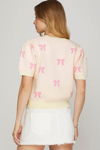 PINK BOW SWEATER
