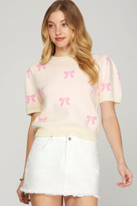 PINK BOW SWEATER