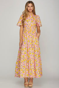 PINK & YELLOW FLORAL MAXI