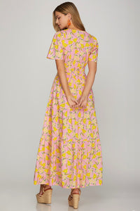 PINK & YELLOW FLORAL MAXI