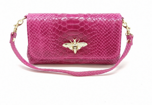 ITALIAN LEATHER BEE CLUTCH