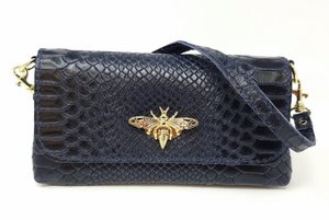 ITALIAN LEATHER BEE CLUTCH