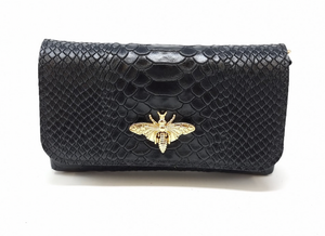 ITALIAN LEATHER BEE CLUTCH