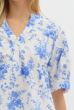 BLUE & WHITE TOILE BLOUSE