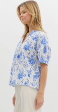 BLUE & WHITE TOILE BLOUSE