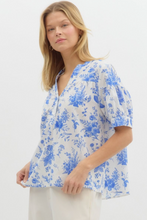 BLUE & WHITE TOILE BLOUSE