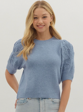 APPLIQUE SLEEVE SWEATER