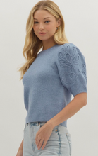 APPLIQUE SLEEVE SWEATER