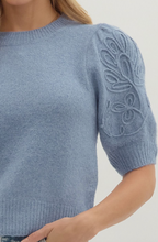 APPLIQUE SLEEVE SWEATER