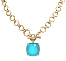 GEMSTONE PENDANT TOGGLE CHAIN NECKLACE