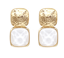 GEMSTONE SQUARE DROP EARRINGS