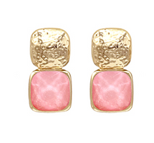 GEMSTONE SQUARE DROP EARRINGS