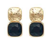 GEMSTONE SQUARE DROP EARRINGS