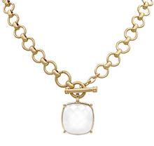 GEMSTONE PENDANT TOGGLE CHAIN NECKLACE
