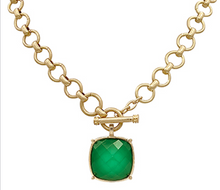 GEMSTONE PENDANT TOGGLE CHAIN NECKLACE