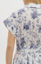 NAVY & WHITE TOILE MIDI DRESS