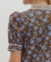 FALL PUFF SLEEVE MINI DRESS (CHOCOLATE)