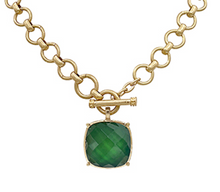 GEMSTONE PENDANT TOGGLE CHAIN NECKLACE