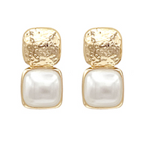 GEMSTONE SQUARE DROP EARRINGS (LARGE)