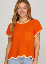 GAME DAY SCALLOP HEM KNIT