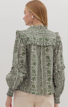 OLIVE FALL PRINTED BLOUSE