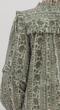 OLIVE FALL PRINTED BLOUSE
