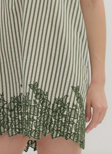 EMBROIDERED HEM STRIPE DRESS